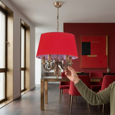 Kroonluchter Klassieke Verlichting Lampen Lamp Goud 50x80 Rood