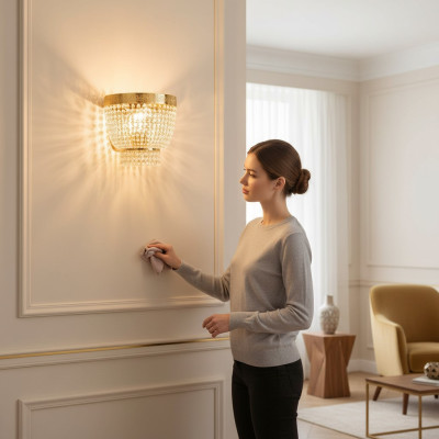 Moderne plafondlamp messing lampen lamp goud kristal