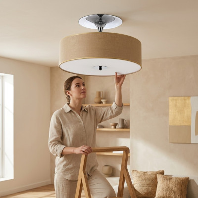 Plafondlamp Plafondverlichting moderne hanglamp Woonkamer Luxe 50x30 Chroom
