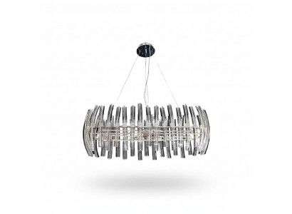 Kroonluchter Crystal voor de woonkamer in een luxueuze chromen kleur