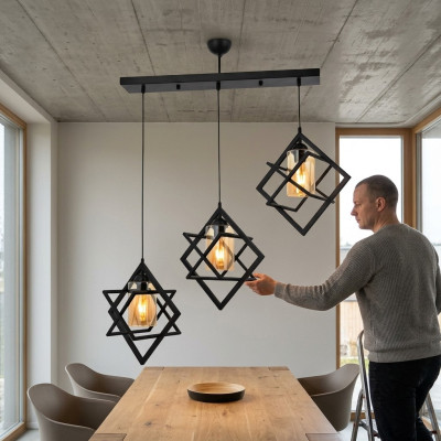 Plafondlamp Zwarte hanglamp luxe woonkamer binnenshuis lamp