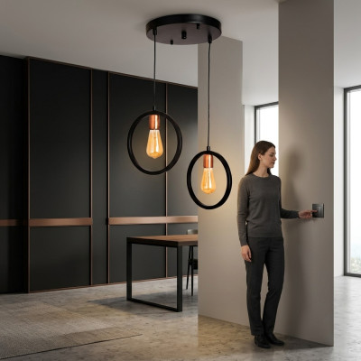 Plafondlamp voor woonkamer of gast luxueus zwart stijlvol armatuur