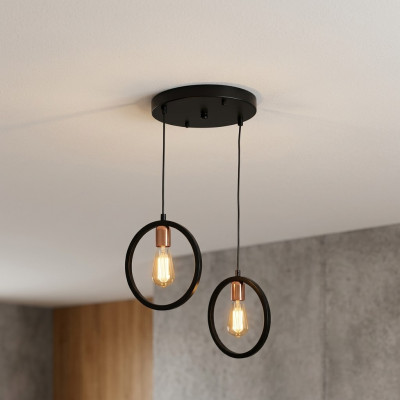Plafondlamp voor woonkamer of gast luxueus zwart stijlvol armatuur