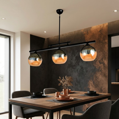 Plafondlamp Zwarte lamp Woonkamer Luxe lamp Hanglamp 20x65