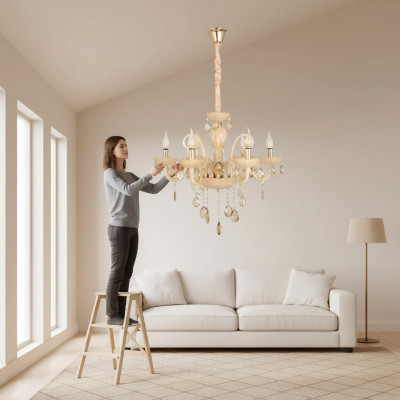 Plafondlamp moderne woonkamer met luxueuze glanslamp armatuur