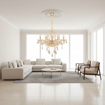Plafondlamp moderne woonkamer met luxueuze glanslamp armatuur