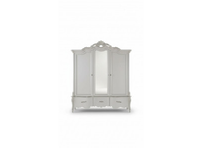 Witte kledingkast Massief houten meubels Slaapkamer Designer glazen deuren