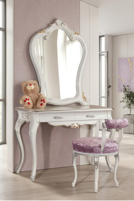 Make-uptafel set console spiegel slaapkamer meubels design 2-delig hout