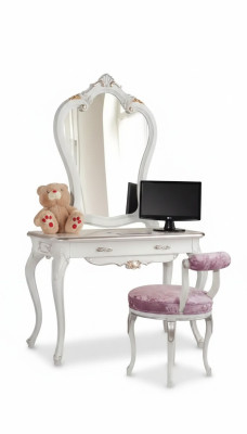 Make-uptafel set console spiegel slaapkamer meubels design 2-delig hout