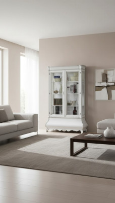 Klassieke woonkamermeubels Witte houten vitrine Woonkamerkast