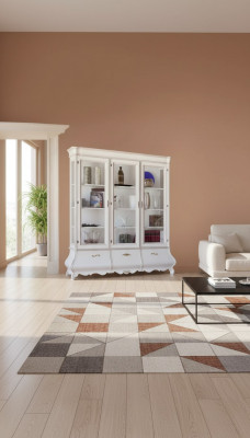 Houten vitrinekast Luxe kasten Klassiek dressoir Meubels Italiaans 185x50cm