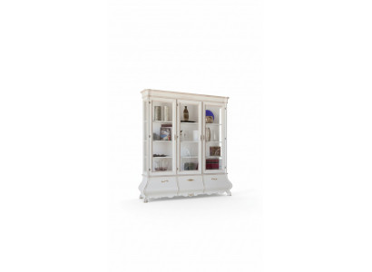 Houten vitrinekast Luxe kasten Klassiek dressoir Meubels Italiaans 185x50cm
