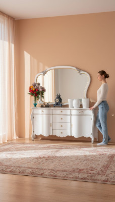 Sideboard Spiegel Dressoir Houten Sideboard Designmeubels Stijl Commode