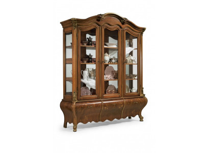 Luxe houten vitrine dressoir ontwerpkasten bruin Italiaanse meubels