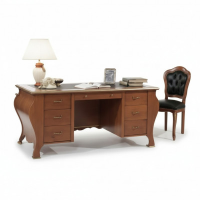 Kantoortafel klassiek ontwerp bureau bruin hout tafel meubels