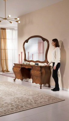Vanity Table Set Mirror Bedroom Furniture Design 2 Piece