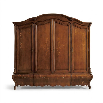 Massief houten kast Klassieke luxe slaapkamer meubels Bruin Nieuw