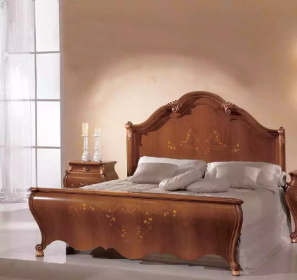 Bruine slaapkamer set Luxe meubels Bedden Nachtkastjes Spiegel Commode