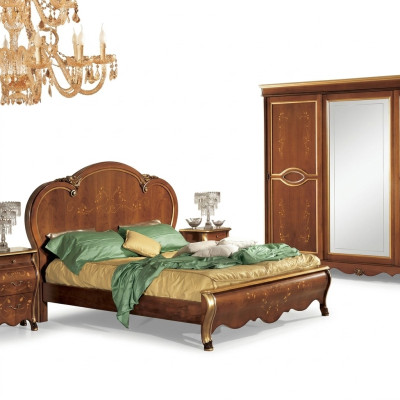 Bed bekleding Klassiek tweepersoonsbed Houten hotelbedden Slaapkamer bekleding