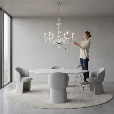 Luxe kristallen kroonluchter hanglamp ontwerper hangluster glas