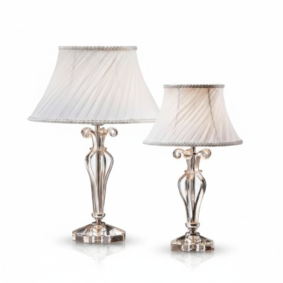 Klassieke witte tafellamp in kroonluchterstijl, kristallen vloerlamp nieuw.