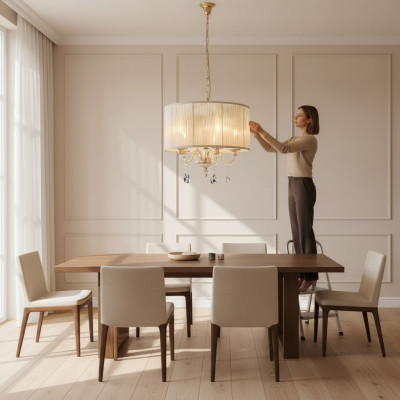 Koninklijke luxe kroonluchter plafondlamp Gouden kroonluchter