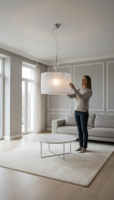 Stijlvolle witte kroonluchter plafondlampenkap hanglamp nieuw