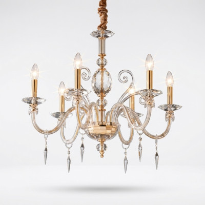 Stijlvolle gouden kristallen kroonluchter plafondlamp hanger nieuw