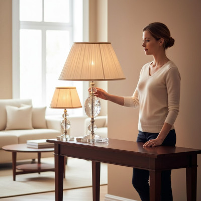 Tafellamp Tafellampen Kristallen kroonluchter Antieke stijl lamp Verlichting