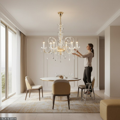 Kroonluchter Hanglamp Kroonluchter 72 x 72 cm Plafondverlichting