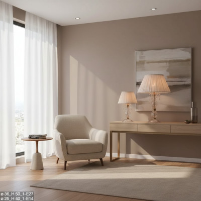 Antieke stijl Beige Lamp Tafellamp Kristallen Kroonluchter Tafellampen
