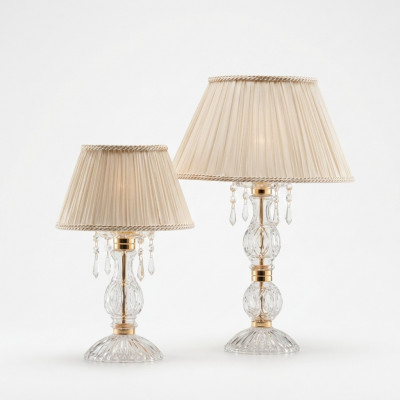 Antieke stijl Beige Lamp Tafellamp Kristallen Kroonluchter Tafellampen