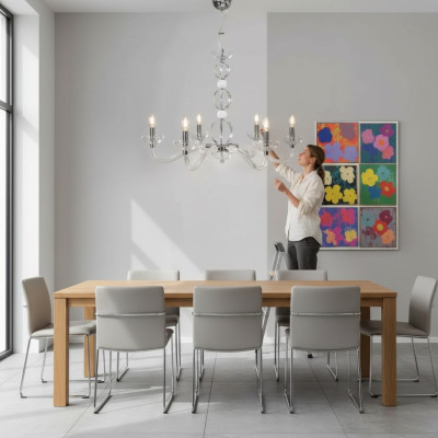 Kristallen kroonluchter plafond hanglampen kroonluchter 6x lampen nieuw