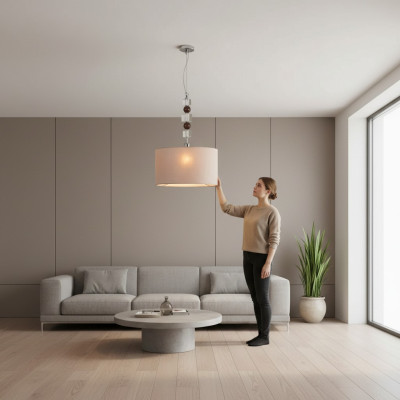 Kroonluchter Plafondlamp Beige Kroonluchter Klassiek Ontwerp Nieuw