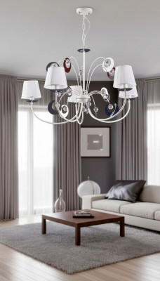 Luxe 4x lampen kroonluchter plafondlamp art deco wit nieuw