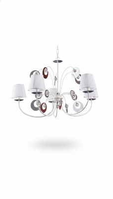 Luxe 4x lampen kroonluchter plafondlamp art deco wit nieuw