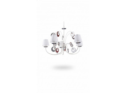 Luxe 4x lampen kroonluchter plafondlamp art deco wit nieuw