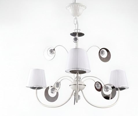 Luxe 3x lamp kroonluchter plafondlamp Art Deco wit Nieuw