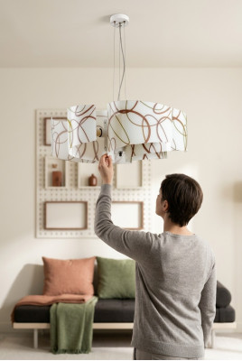 Kroonluchter Stijl Hedendaagse Plafondlamp Wit Mooie Lamp