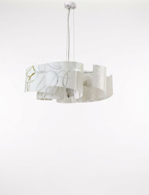 Stijlvolle kroonluchter Moderne witte hanglamp Met 6 lampen