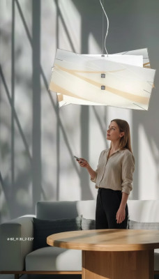 Stijlvolle plafondlamp Moderne witte kroonluchter met 2 lampen.