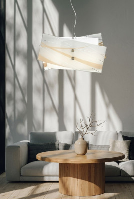 Stijlvolle plafondlamp Moderne witte kroonluchter met 2 lampen.
