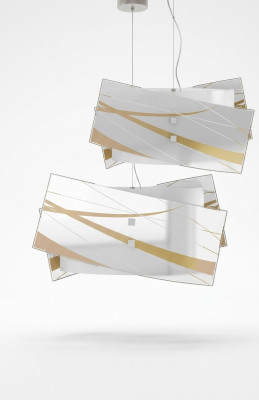 Stijlvolle plafondlamp Moderne witte kroonluchter met 2 lampen.