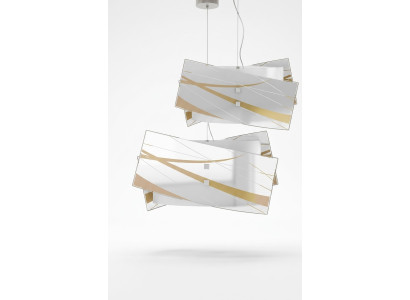 Stijlvolle plafondlamp Moderne witte kroonluchter met 2 lampen.