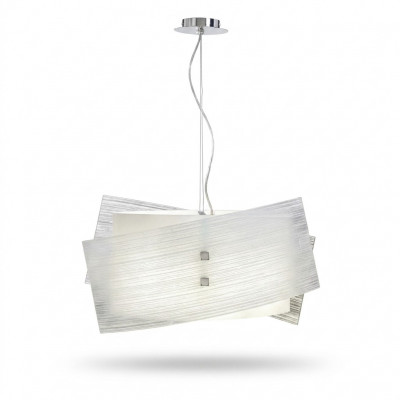 Moderne witte hangende kroonluchter met 2 lampen. Stijlvolle plafondlamp.