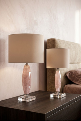 Klassieke Beige Kristal Tafellamp Kroonluchter Bureau Lamp