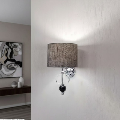 Grijze moderne wandlamp wand kroonluchter woonkamer inrichting stijl