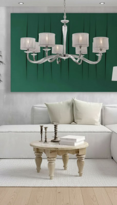 Luxe klassieke kroonluchter plafondlamp wit kroonluchterlamp