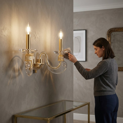 Klassieke wandlamp lamp kroonluchter wandlampen licht kristal
