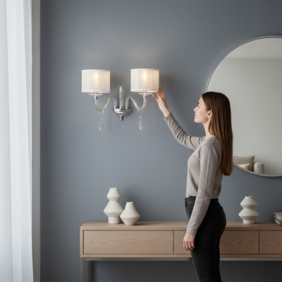 Stijlvolle wandlamp Klassieke wandlamp Wandvloerlamp Wit Nieuw